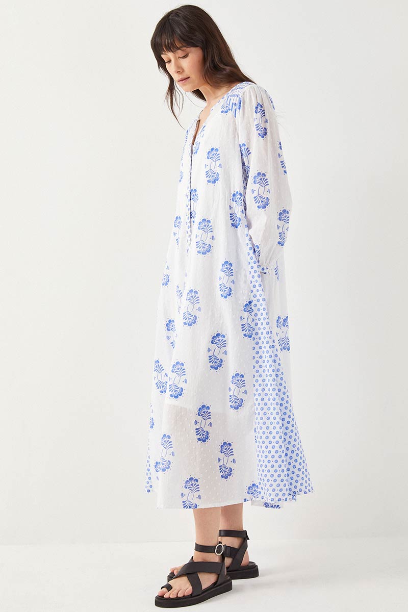 Amber Printed Dress White