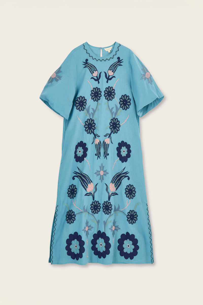 Anyar Applique Placement Embroidery Dress