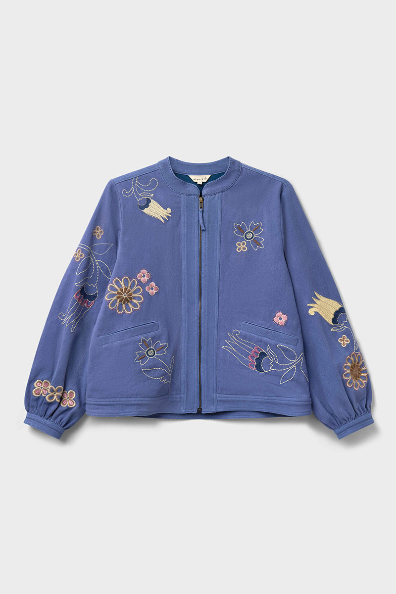 Anyar Botanical Embroidered Cotton Twill Jacket