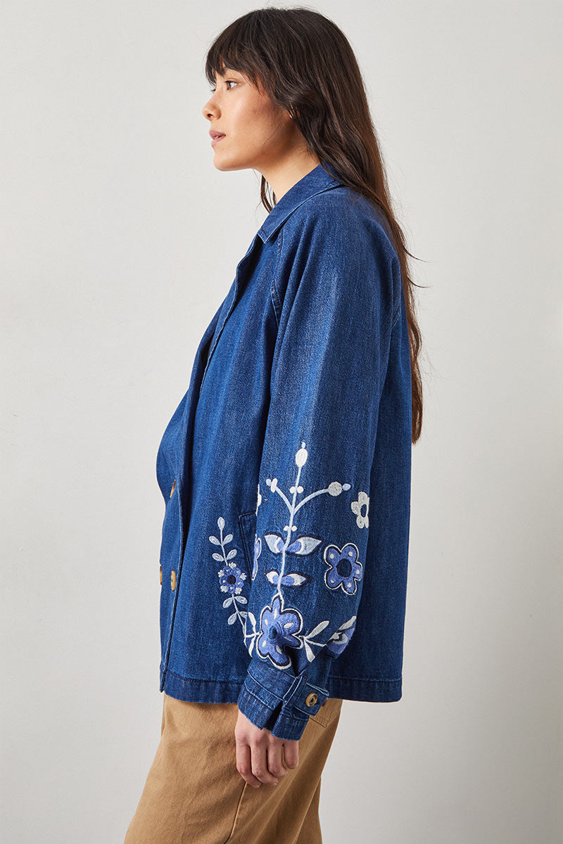 Avalin Denim Embroidered Jacket