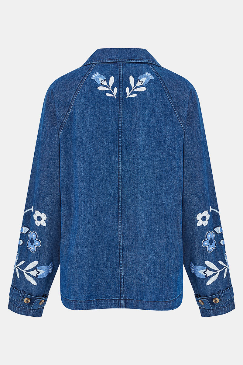 Avalin Denim Embroidered Jacket