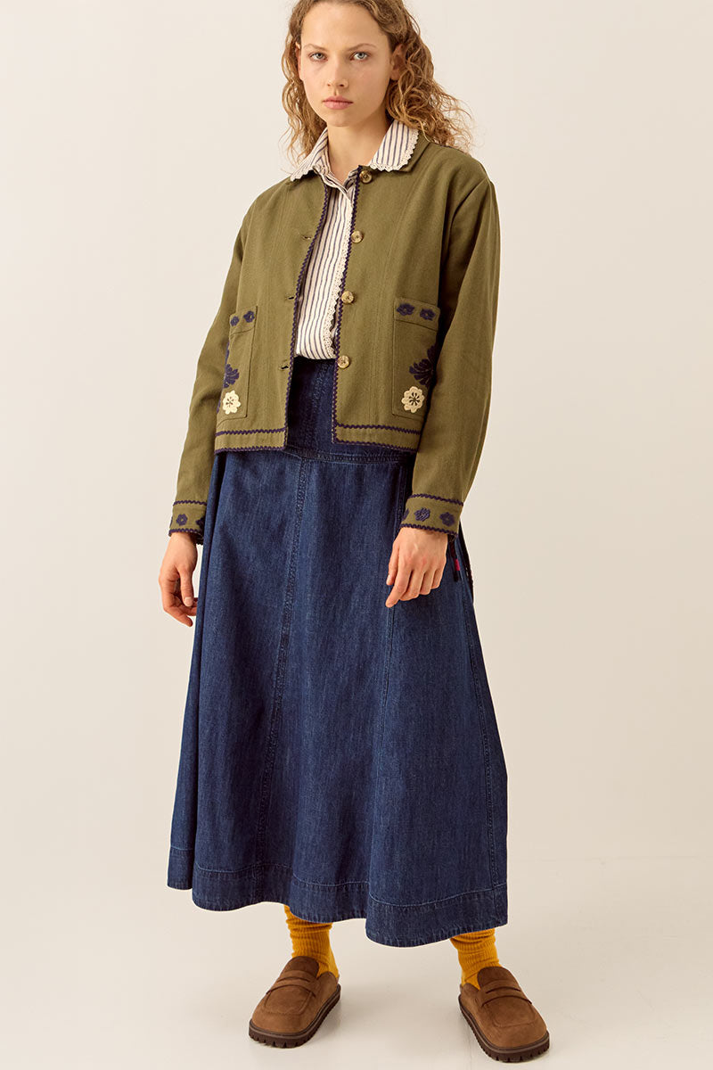 Bella Embroidered Cotton Twill Jacket