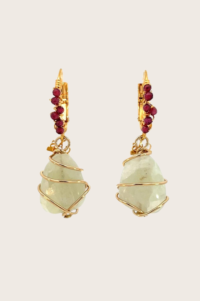 Gold-Plated Fluorine Gemstone Earrings