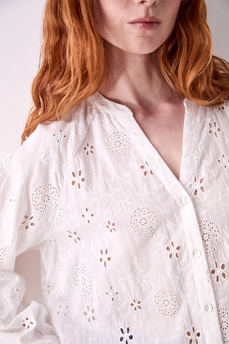 Bria Broderie Anglaise Cotton Blouse