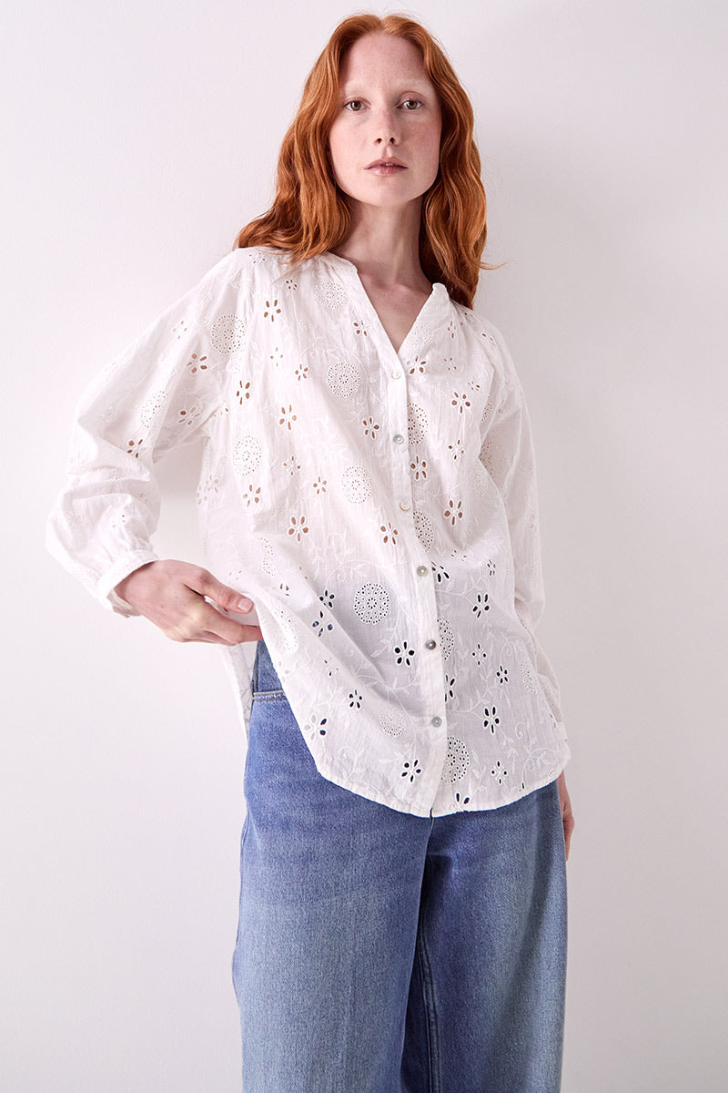 Bria Broderie Anglaise Cotton Blouse