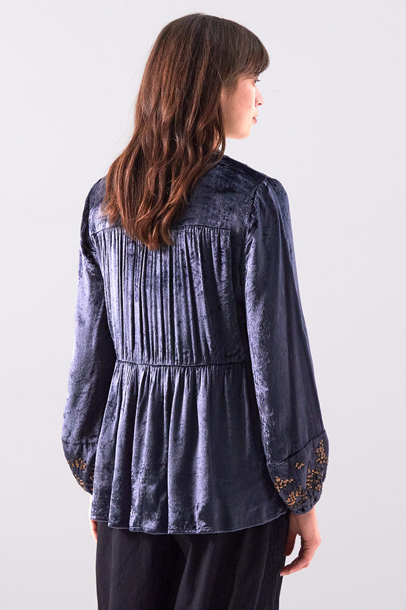 Brogan Velvet Embellished Top