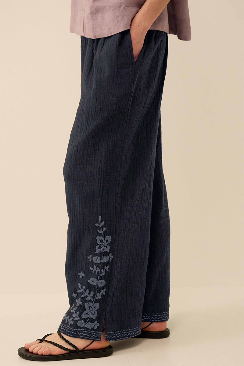 Carita Hand-Chikankari Embroidered Trousers