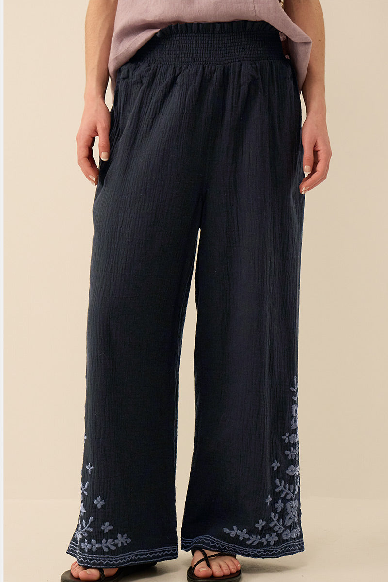 Carita Hand-Chikankari Embroidered Trousers