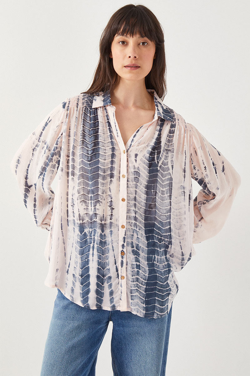 Carrie Tie Dye Blue Shirt