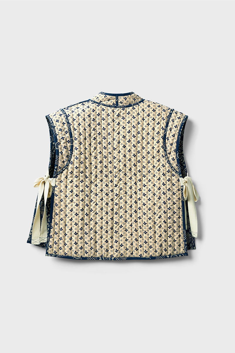 Celine Printed Textured Cotton Gilet