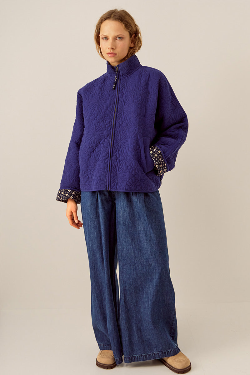 Celine Lightly Quilted Floral Stitch Jacket