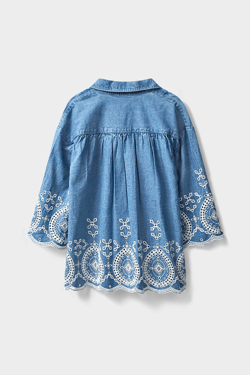 Coralie Denim Broderie Shirt