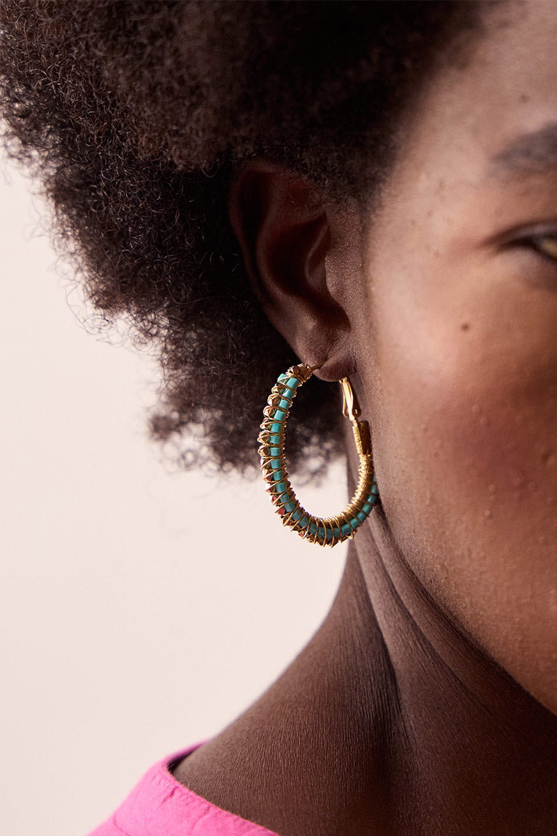 Creo Luck Gold-plated Hoop Earrings