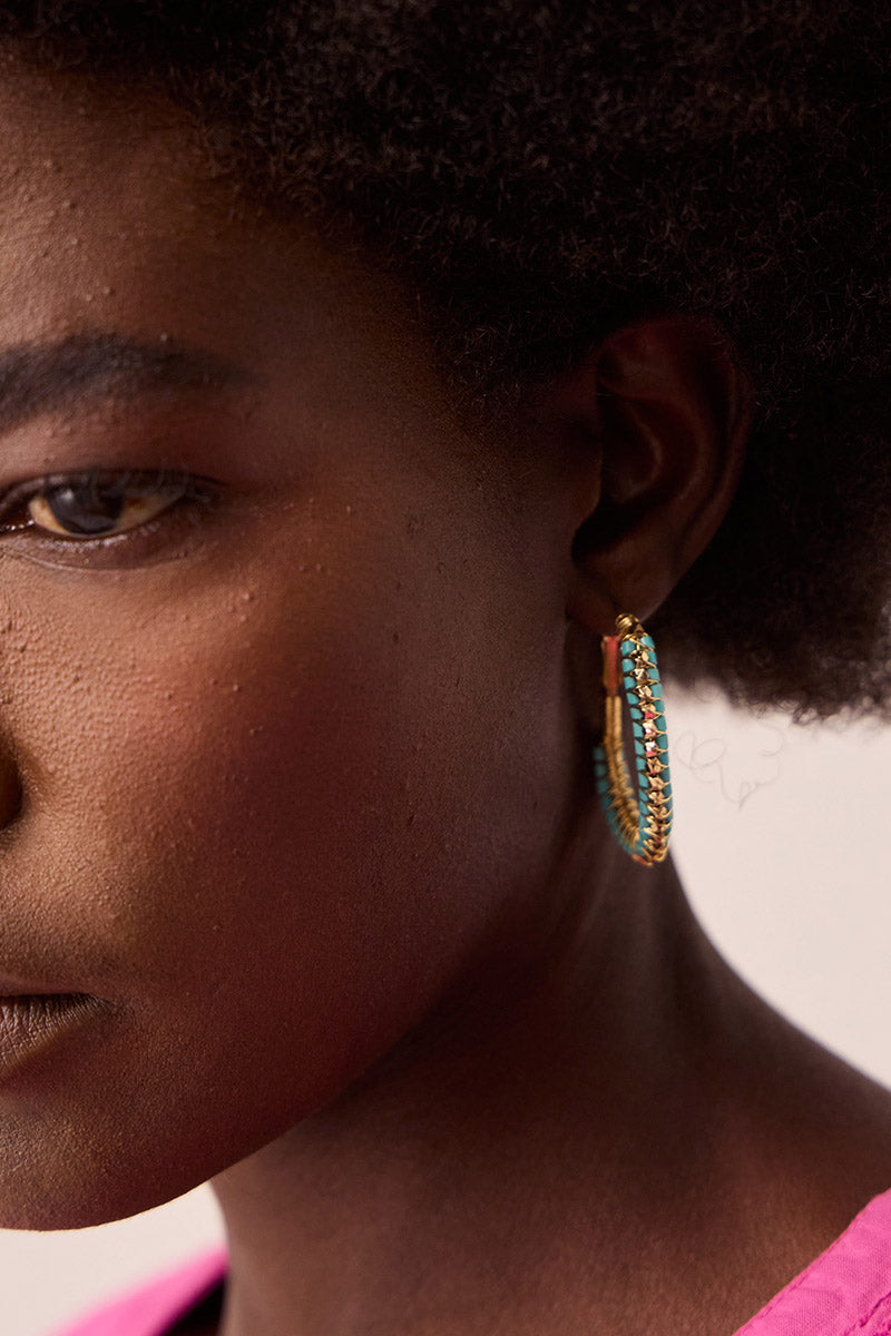 Creo Luck Gold-plated Hoop Earrings