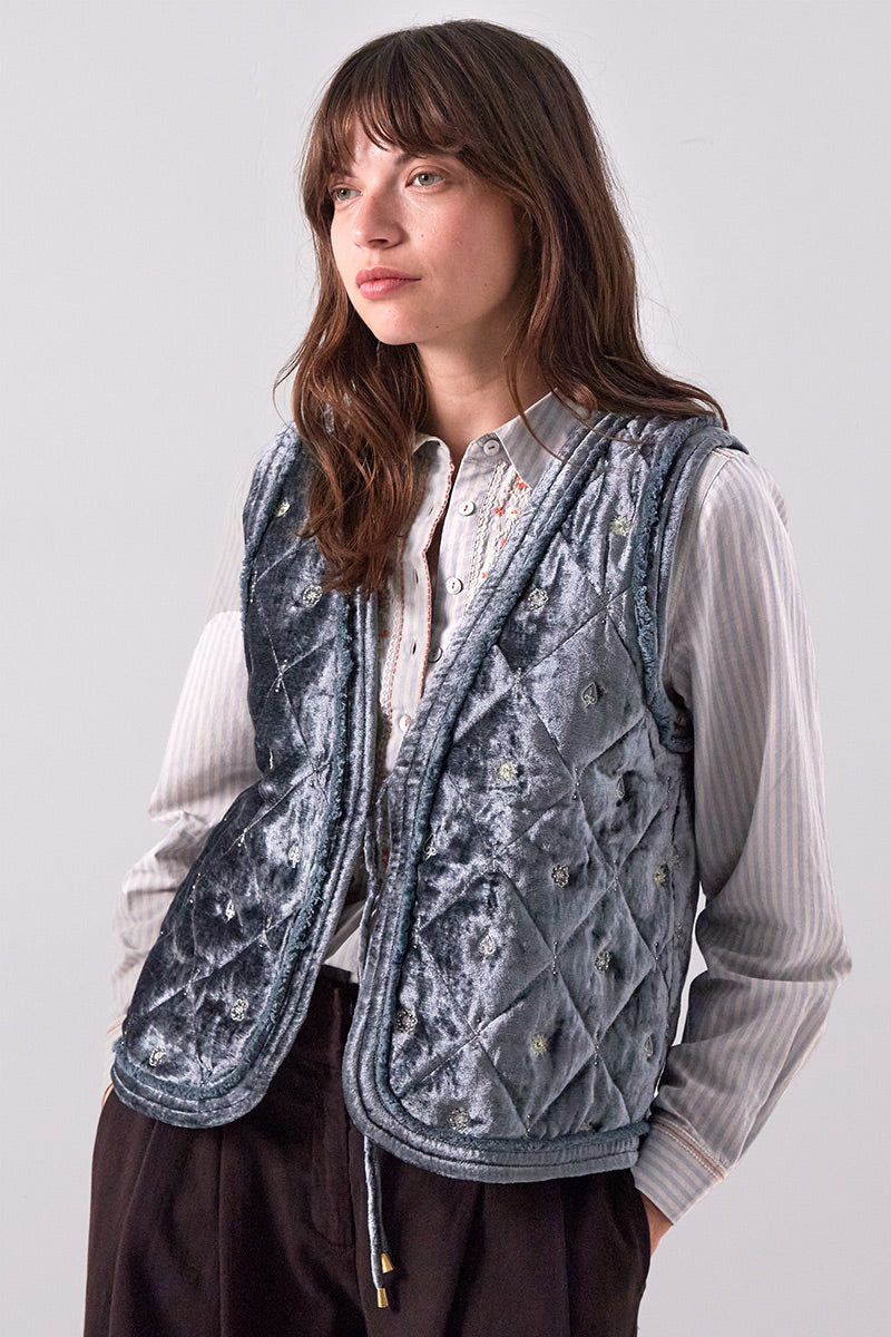 Dani Velvet Quilted Gilet