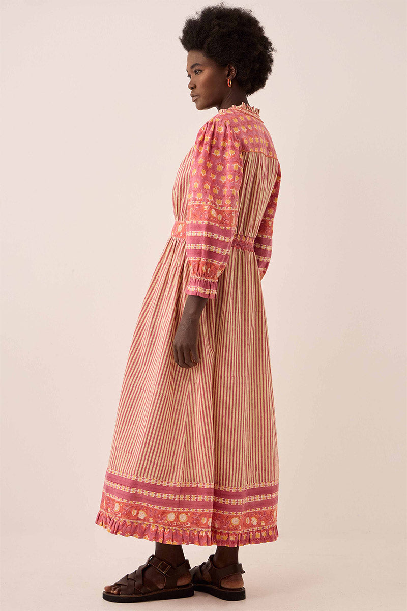 Devyn Hand Woodblock Cotton Dress