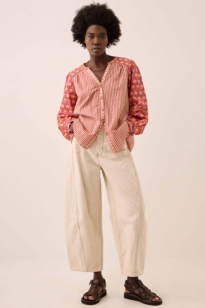 Devyn Hand Block Print Cotton Top