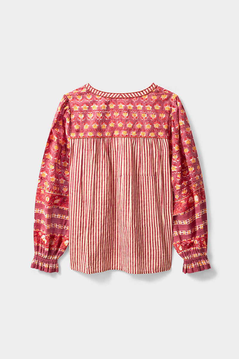 Devyn Hand Block Print Cotton Top