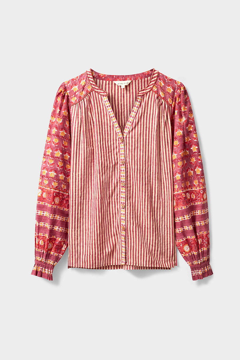 Devyn Hand Block Print Cotton Top