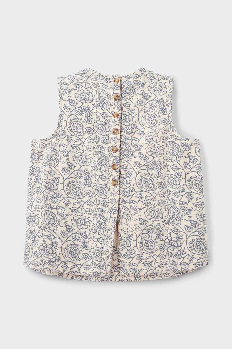 Domi Ivory Denim Sleeveless Shirt