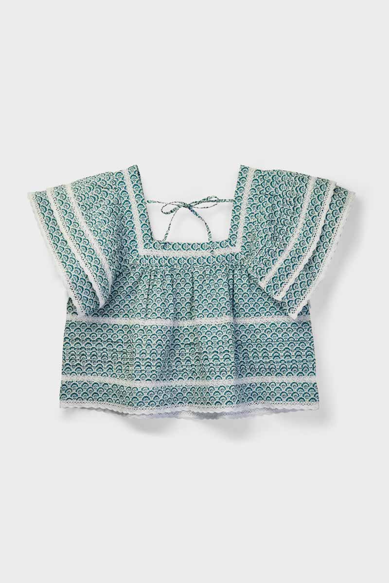 Duva Printed Cotton Top