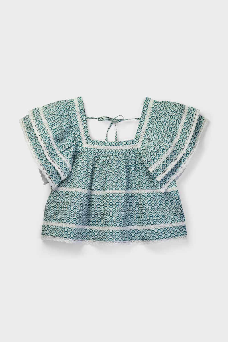 Duva Printed Cotton Top