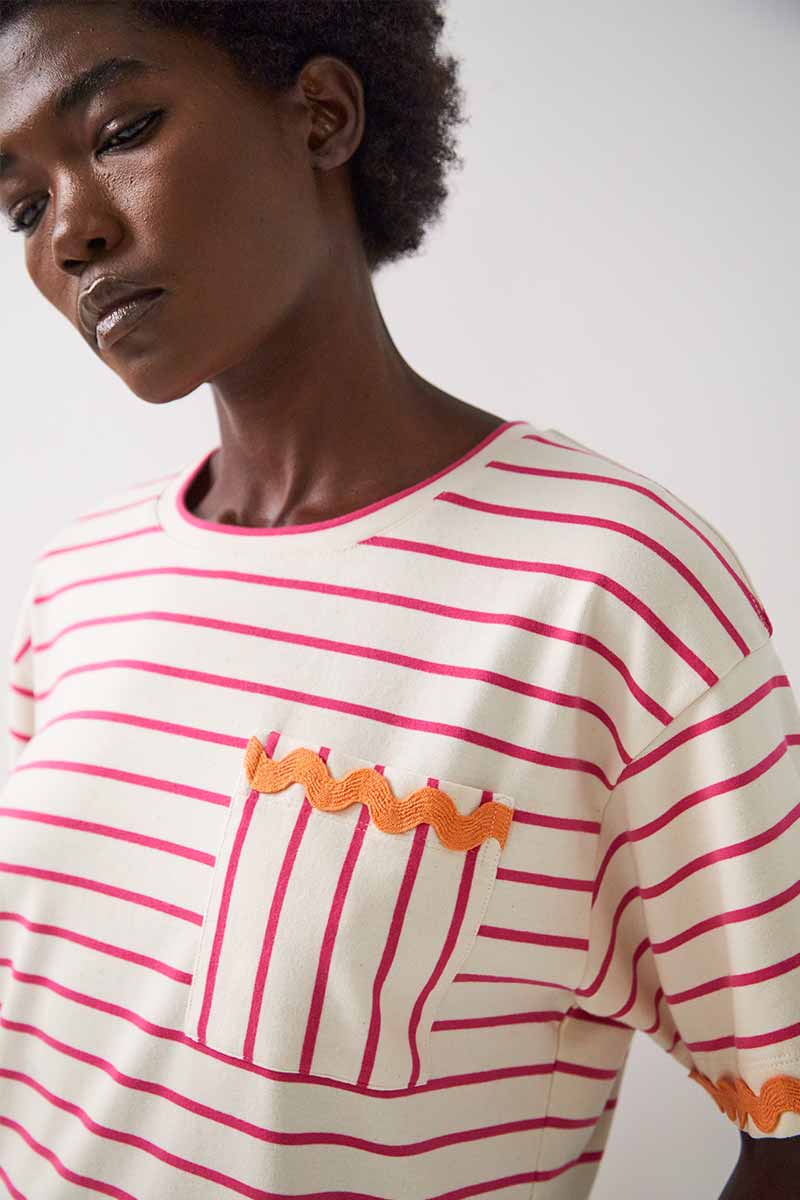 Ebba Jersey Pink Striped T-shirt