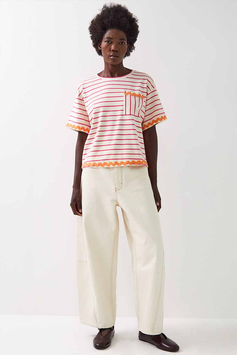 Ebba Jersey Pink Striped T-shirt