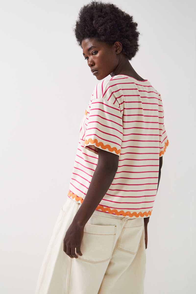 Ebba Jersey Pink Striped T-shirt