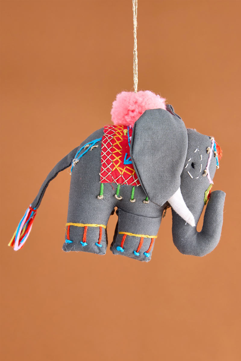 Handcrafted Grey Elephant Ornament