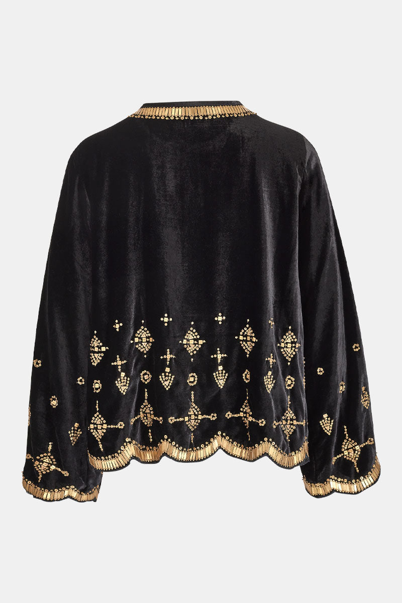 Elide Metal Sequin Top