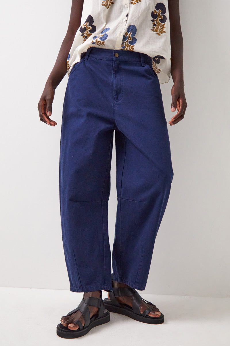 Elodie Cotton Twill Trousers Navy