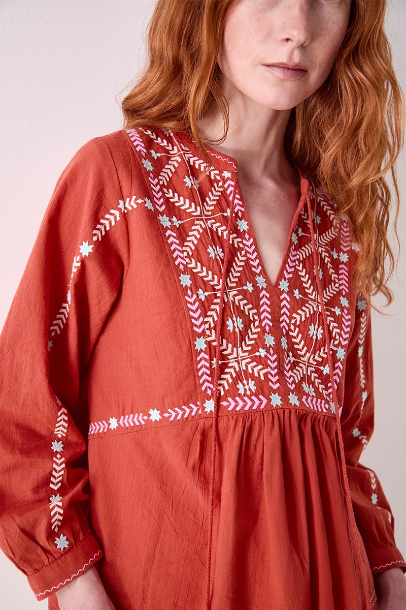 Enda Embroidered Cotton Top