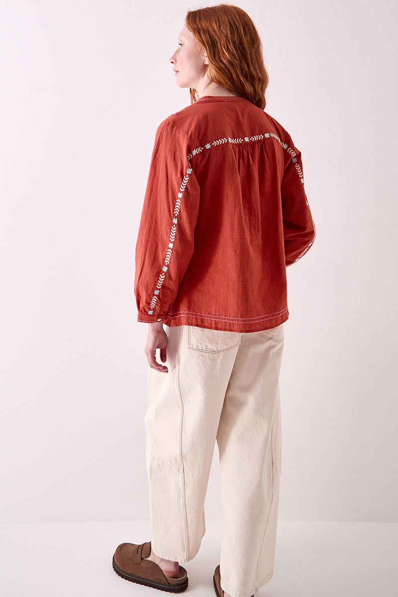 Enda Embroidered Cotton Top