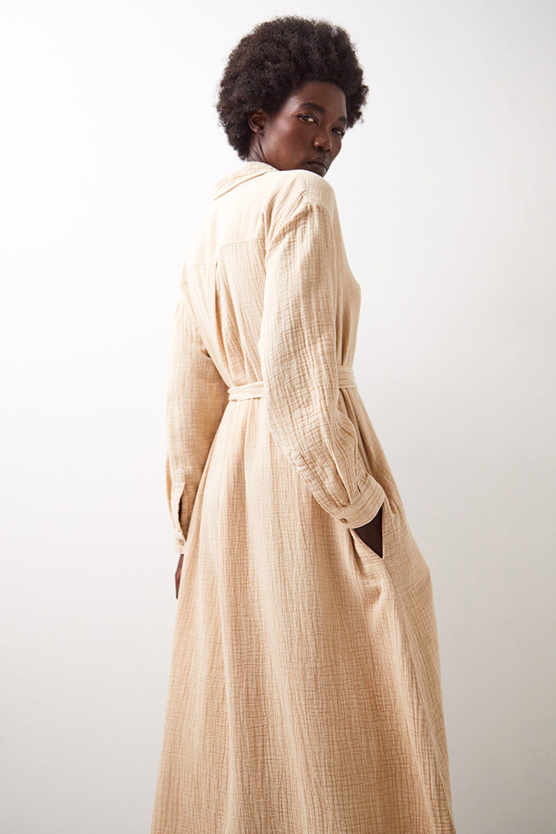 Evaline Cotton Dress Stone