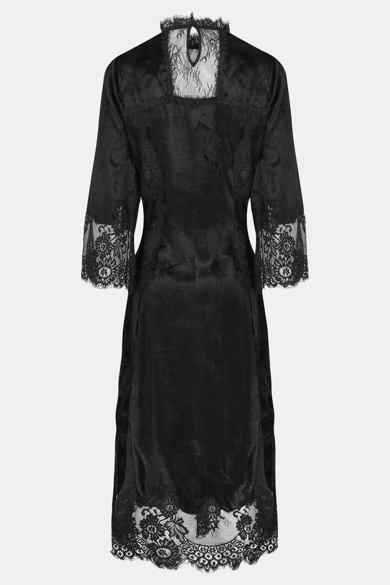 Fiadh Velvet Sheer Lace Dress