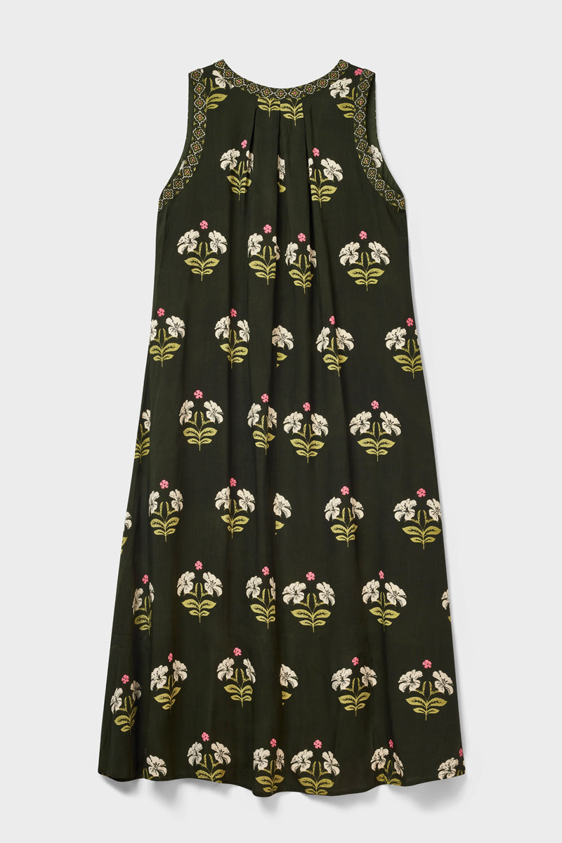 Flossie Sleeveless Khaki Dress