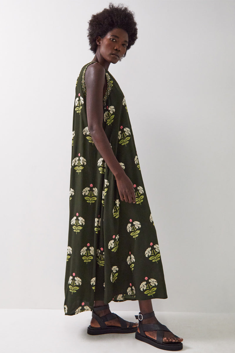 Flossie Sleeveless Khaki Dress