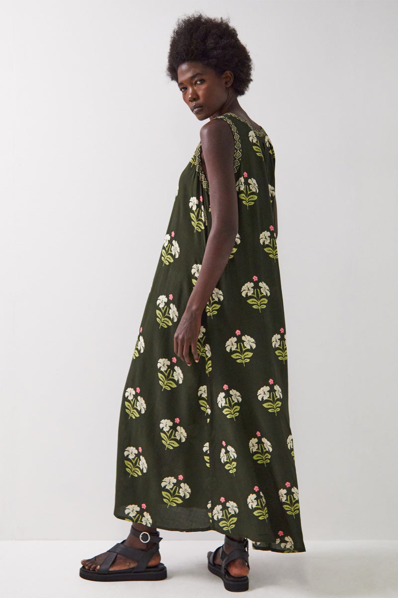 Flossie Sleeveless Khaki Dress