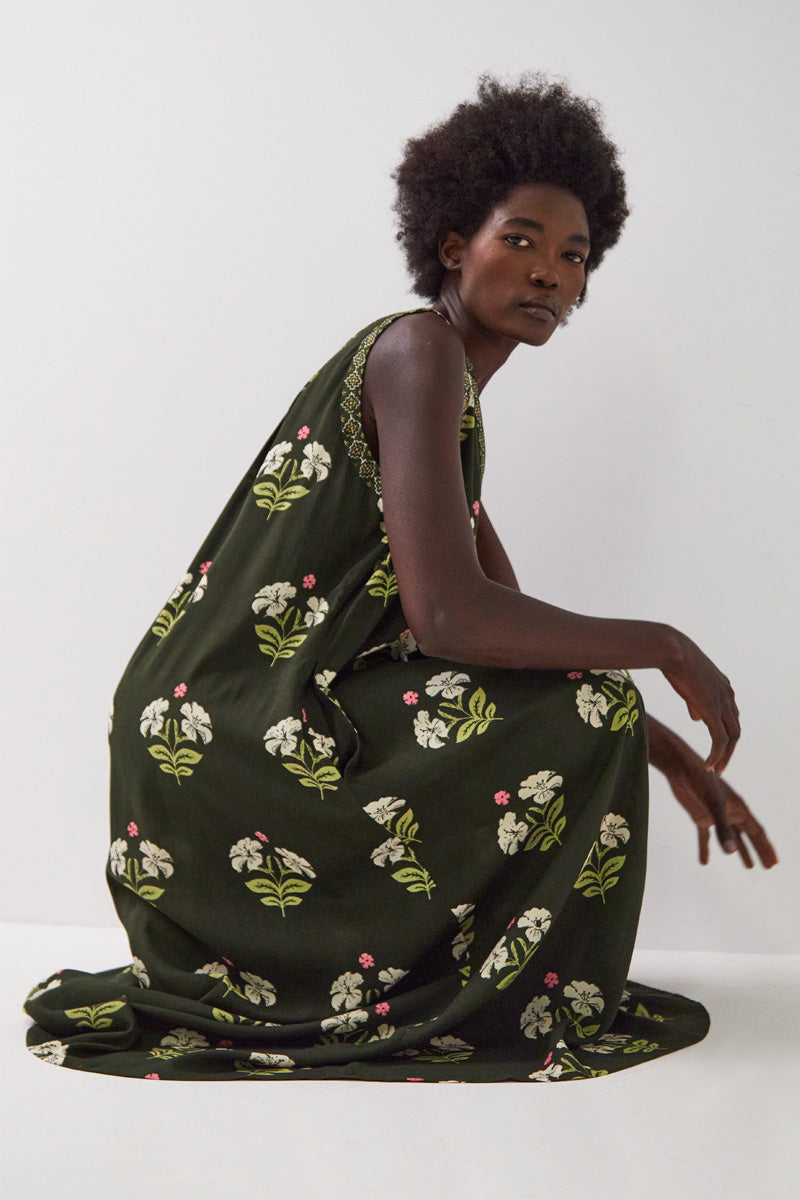 Flossie Sleeveless Khaki Dress