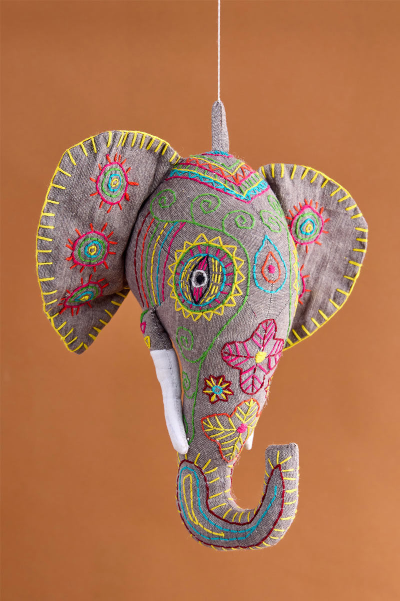 Embroidered Elephant Hanging Wall Decoration