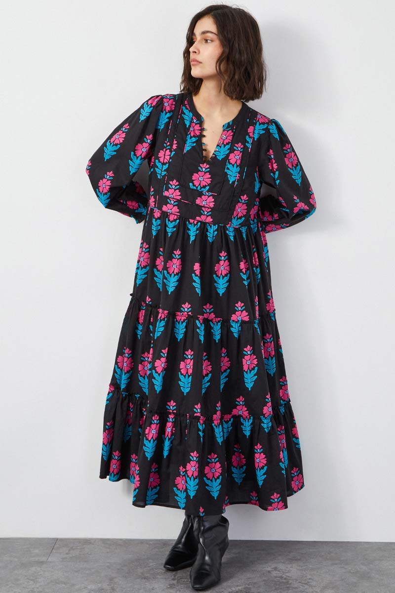 Helena Floral Print Midi Dress