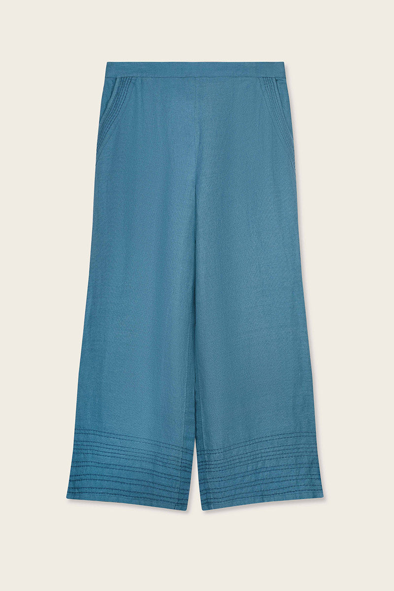 Hetta Linen Tonal Embroidery Trousers