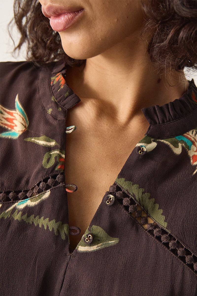 Jeanie Botanical Print Maxi Dress