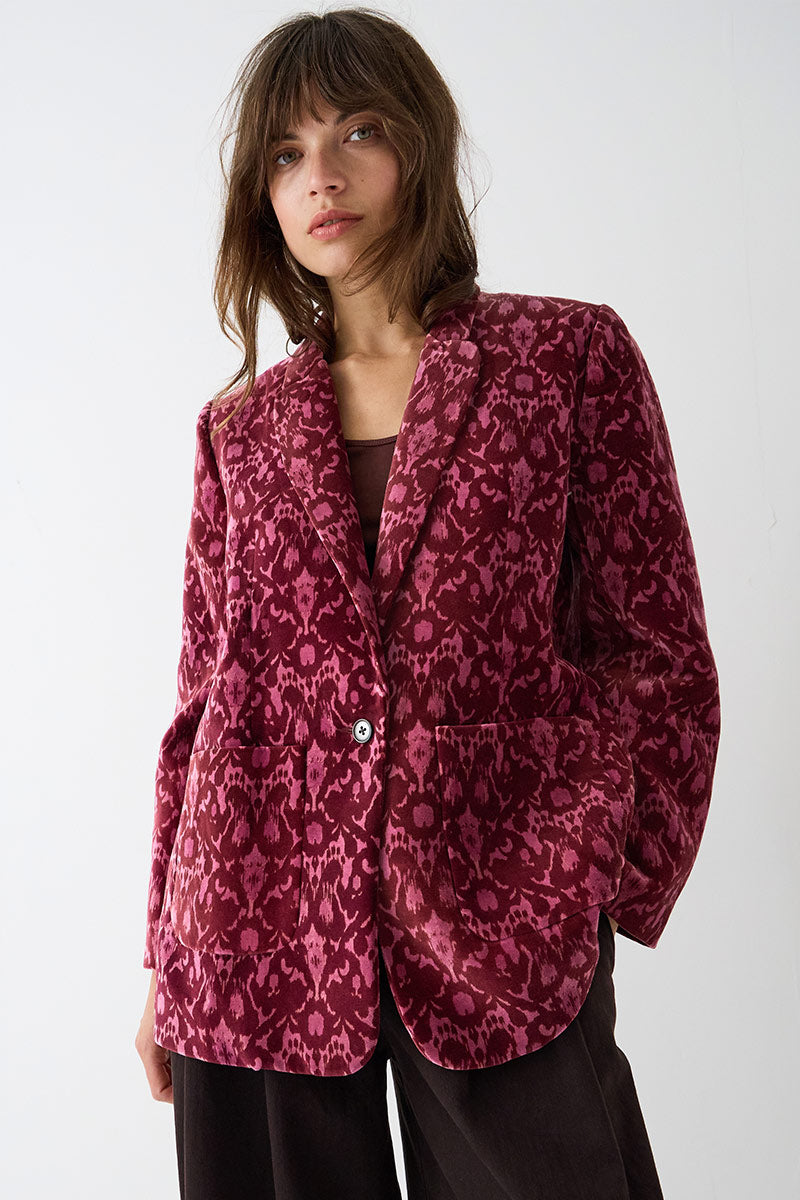 Jude Velvet Printed Blazer