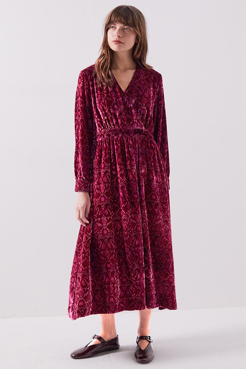 Jude Paisley Velvet Dress