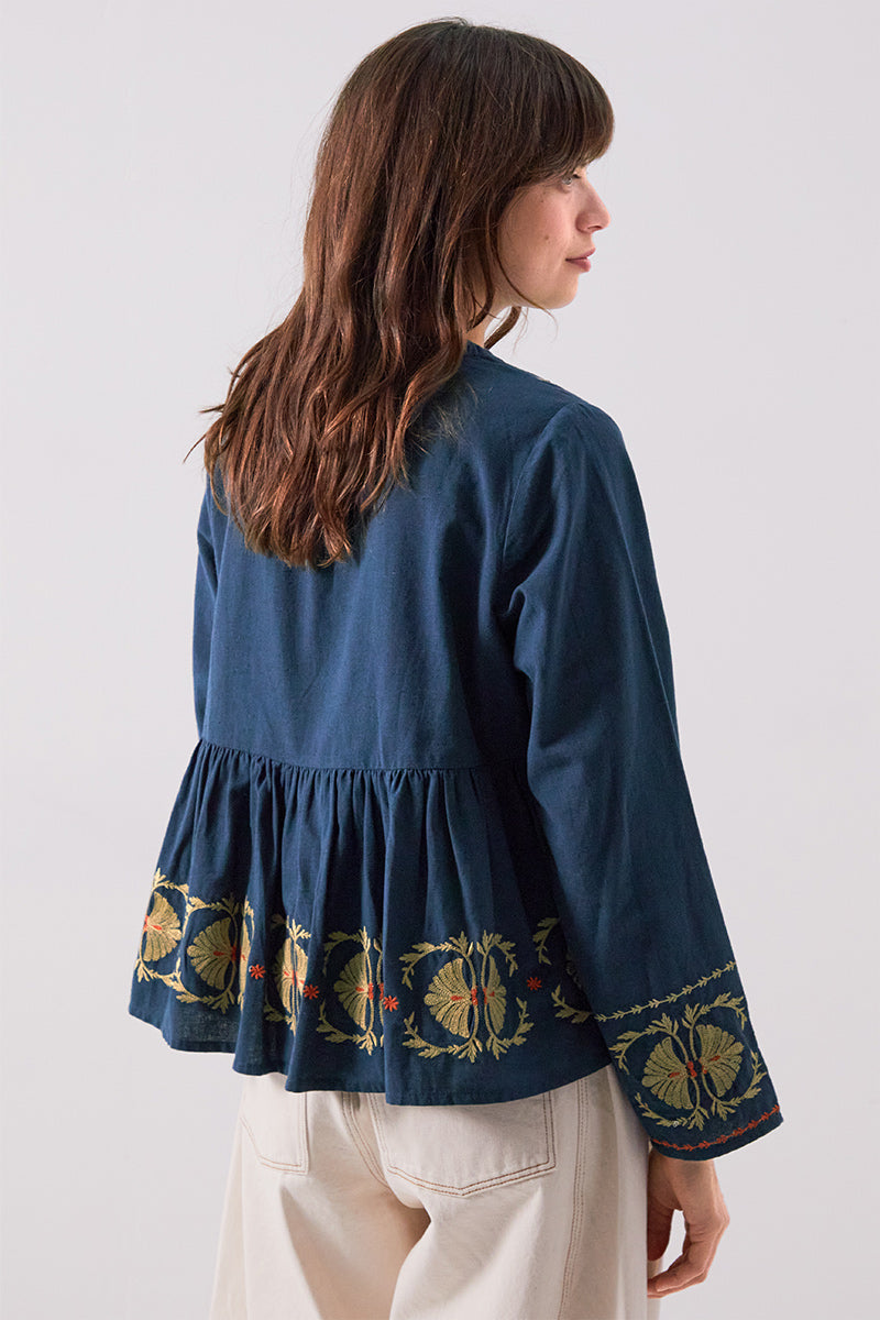 Katie Embroidered Peplum Blouse