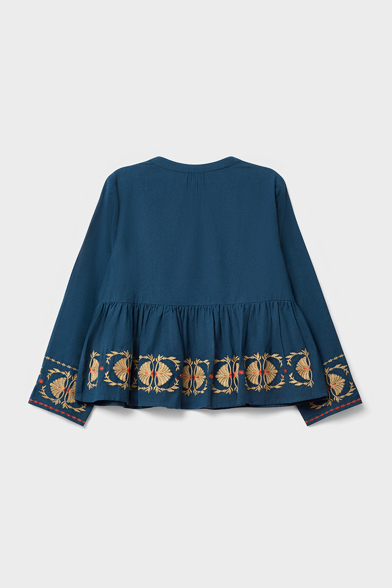 Katie Embroidered Peplum Blouse