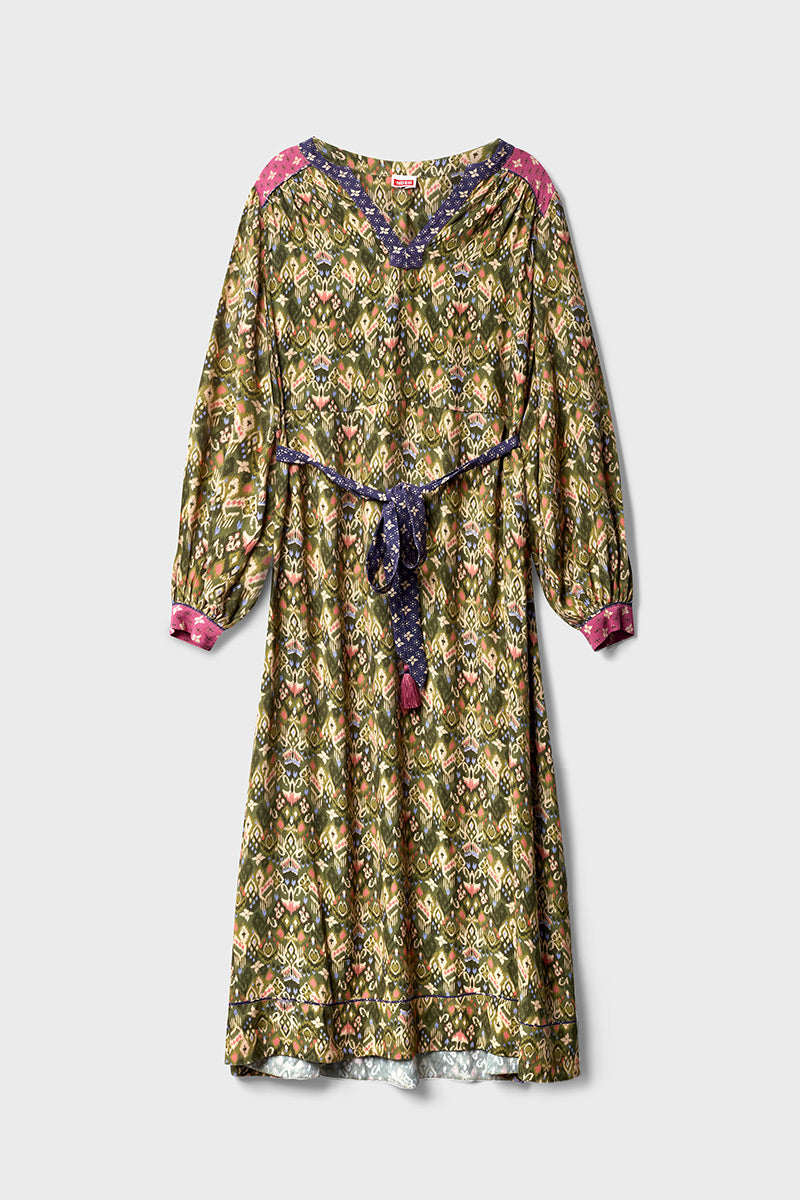 Kiku Ikat Printed Dress