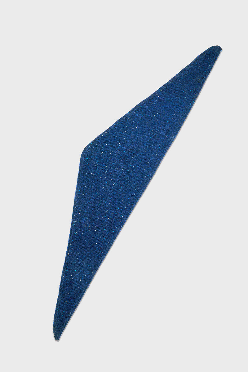 Knitted Wool Bandana Scarf Blue